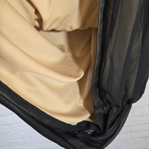 M Forever 21+ Black Sheer Mesh Ruffled Ruched Cocktail Dress Womens Plus Size 3X - Picture 10 of 12